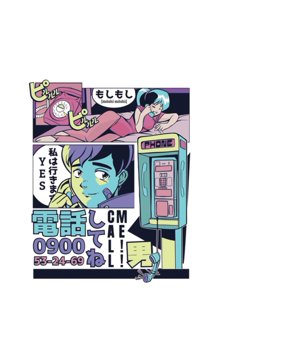 Anime Vaporwave benzi desenate model alb pe tricou