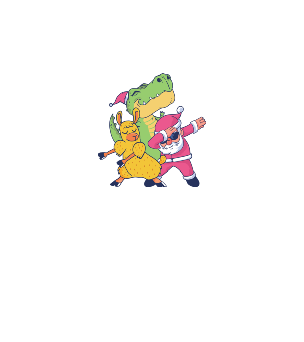 Moș Crăciun Llama T-rex DAB pentru Crăciun model gri închis pe tricou