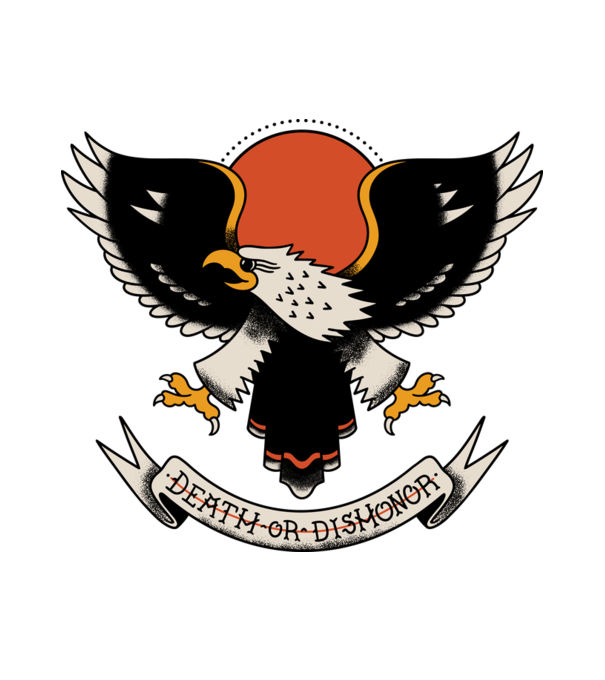 Eagle Tatuaj model alb pe tricou