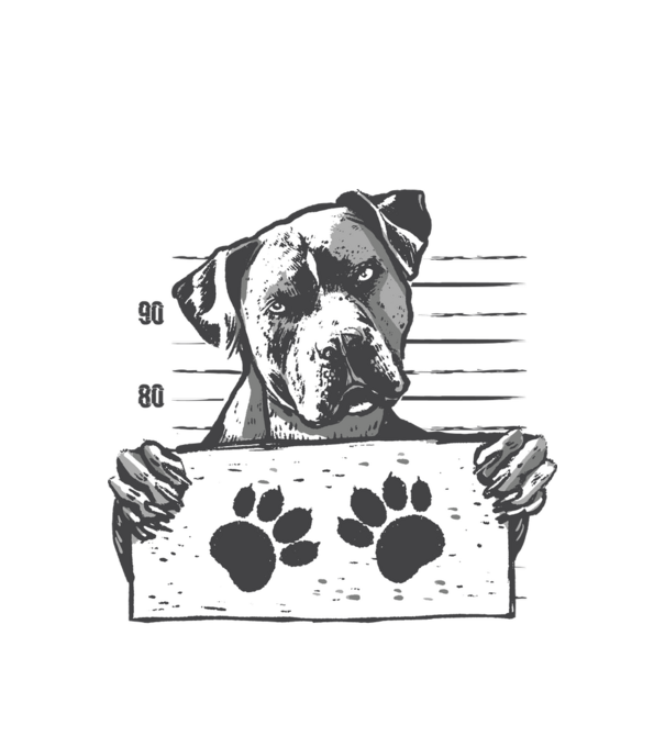 Staffordshire Terrier Închisoare model alb pe tricou