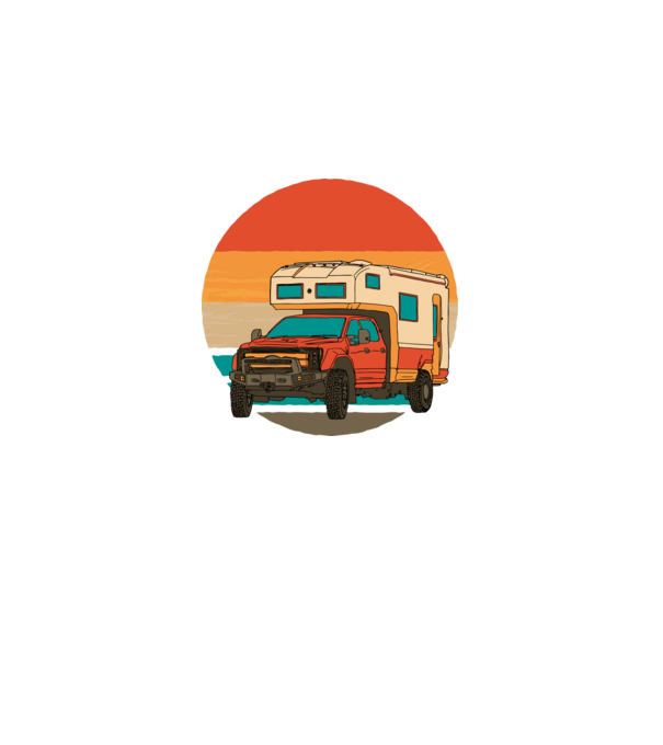 Campervan Retro model negru pe tricou