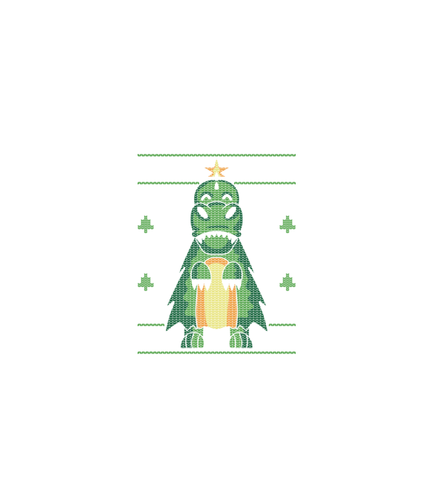T-rex cu pulovăr urât model negru pe tricou
