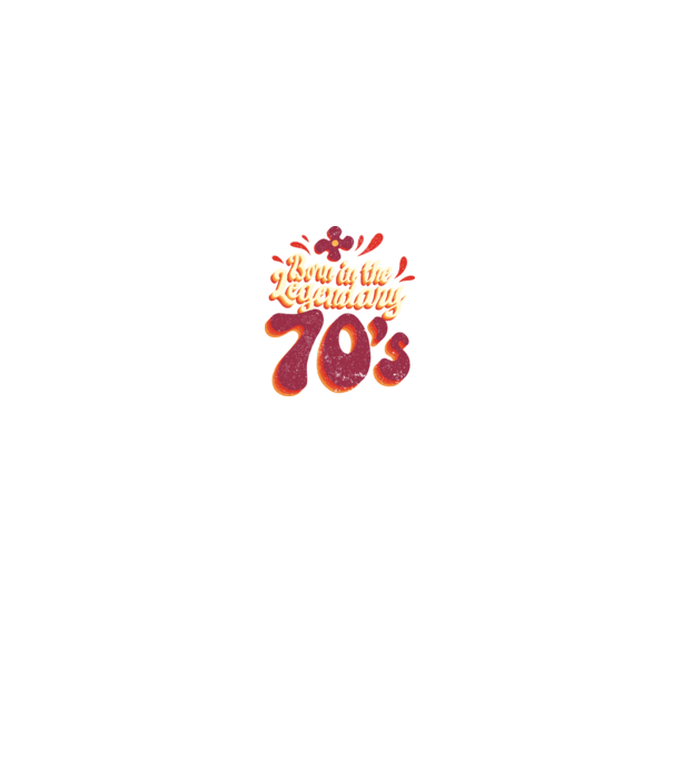 'Born in the Legendary 70''s' model negru pe tricou