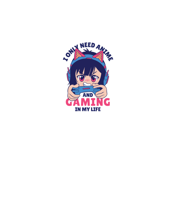 Am nevoie doar de Anime și Jocuri model alb pe tricou