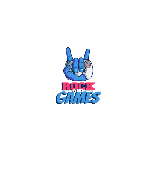 Rock And Games model negru pe tricou