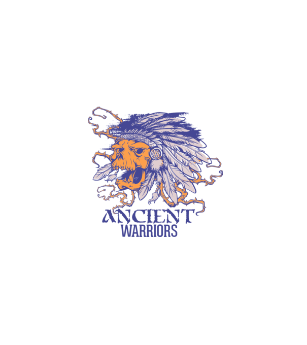 Ancient Warriors model alb pe tricou