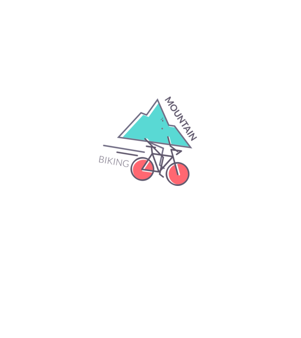 Mountain Biking model alb pe tricou