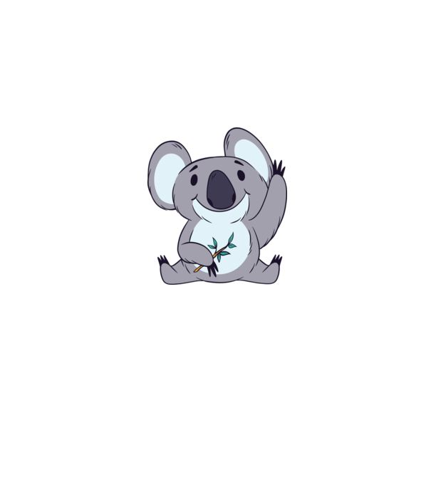 Koala drăguț model gri pe tricou