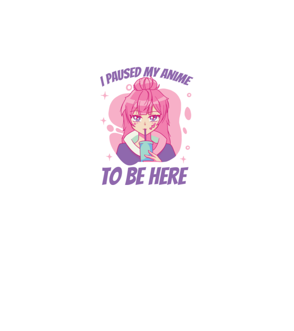 I paused my Anime to be here model albastru închis pe tricou