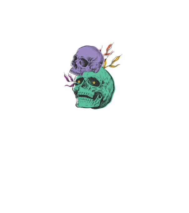 Cranii model turcoaz pe tricou