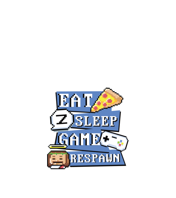 Eat, Sleep, Game respawn model alb pe tricou