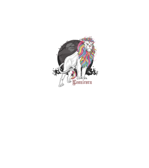 Leonicorn model negru pe tricou