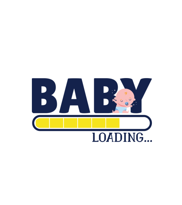 Baby is loading - tricou amuzant pentru mămici model alb pe tricou