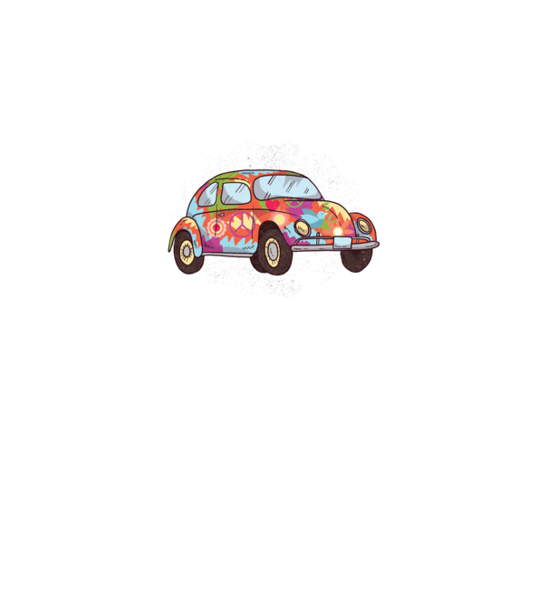 Hippy Beetle Volkswagen model turcoaz pe tricou