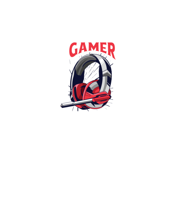 Căști Gamer model alb pe tricou