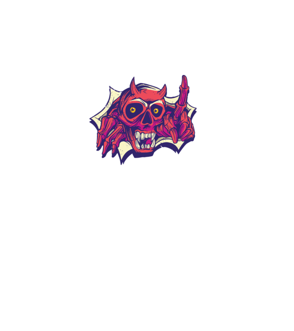 Craniu de Demon model negru pe tricou