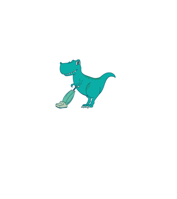 T-rex făcând curățenie model roz deschis pe tricou
