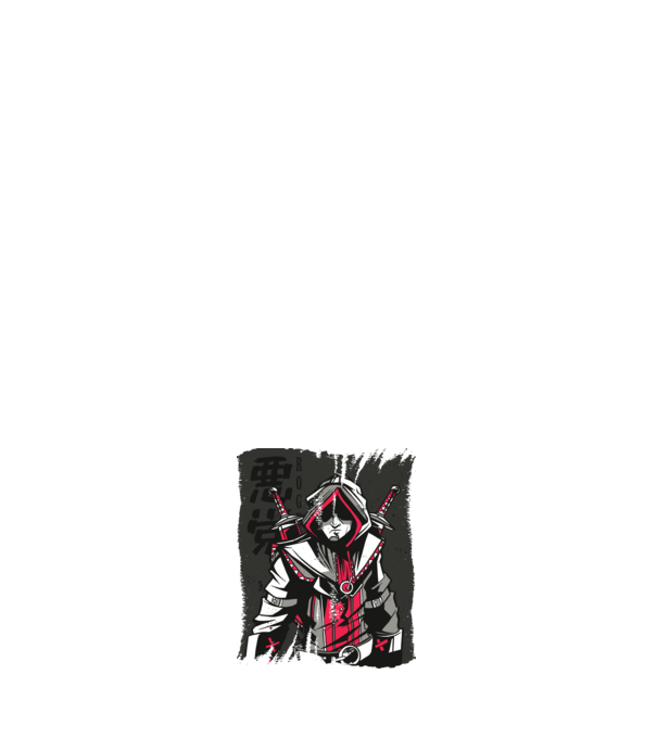 Războinic Anime model negru pe tricou