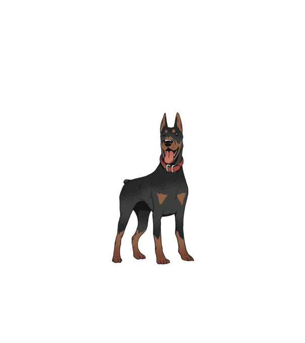 Tricou cu câine dobermann model verde de măr pe tricou