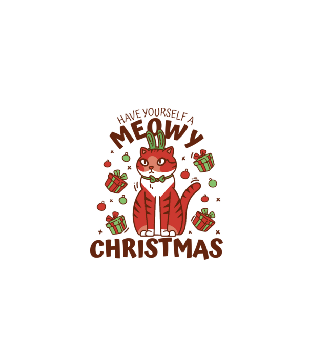 Have yourself a Meowy Christmas - Cicás Karácsony model alb pe tricou