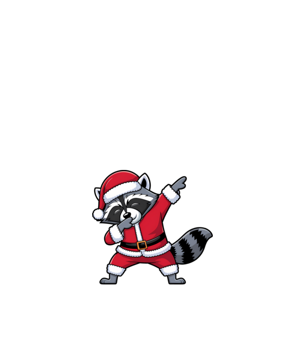 Raton Dab Xmas model alb pe tricou