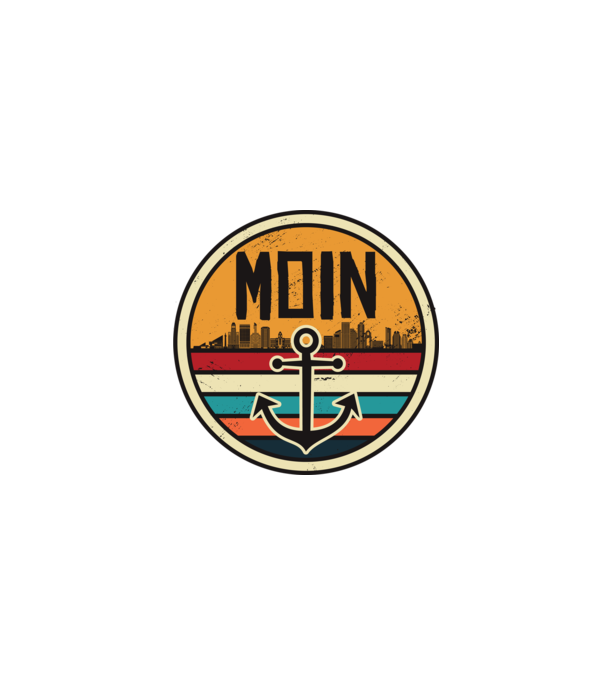 Ancoră Moin model negru pe tricou