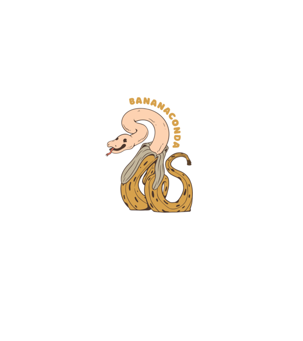 Bananaconda model alb pe tricou