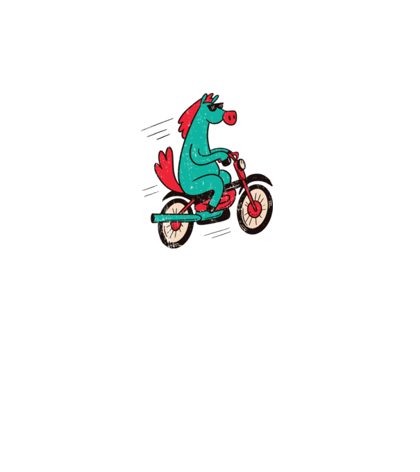 Cal cu bicicletă model turcoaz pe tricou