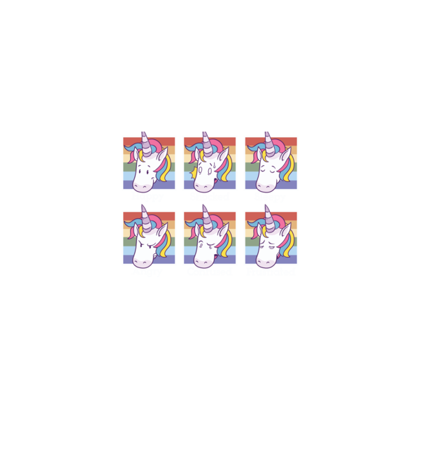 Capete de unicorn model mov pe tricou
