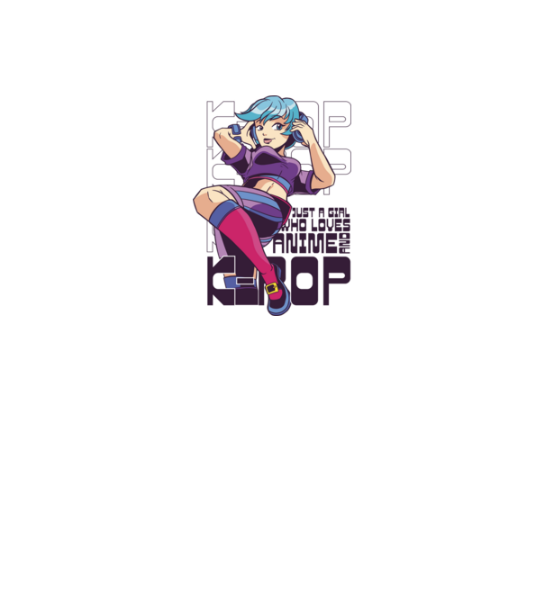 Doar o fată căreia îi place Anime și K-Pop model alb pe tricou