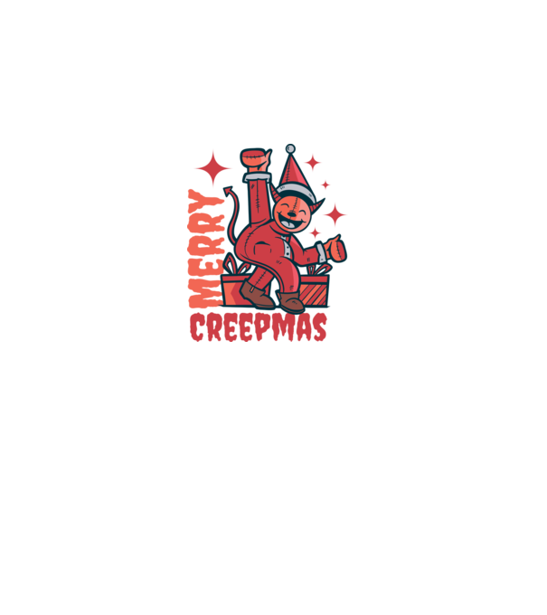 Merry Creepmas model alb pe tricou