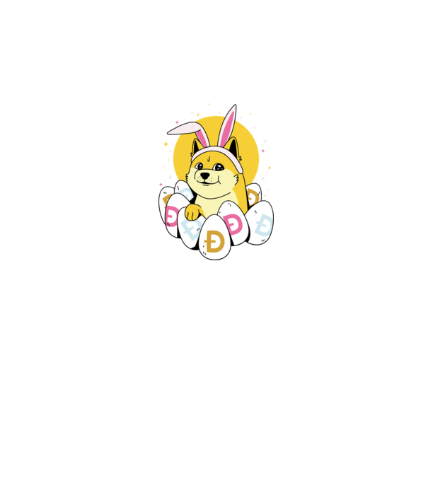 Dogecoin Paște model albastru închis pe tricou