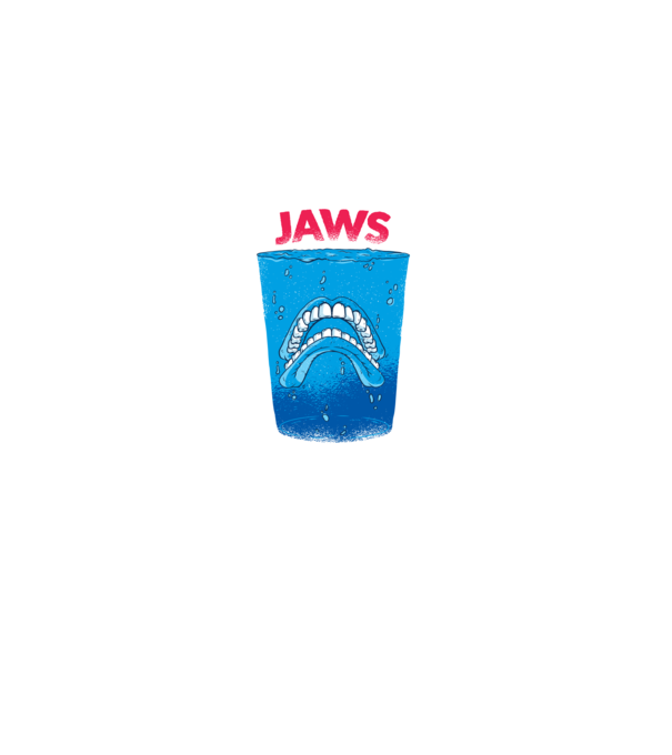 Jaws dinți tricou parodie model negru pe tricou