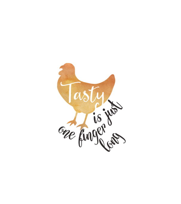 Tasty is just one finger long model alb pe tricou