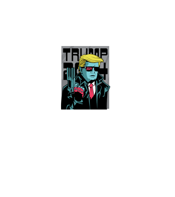 Trump Terminator 2024 model negru pe tricou