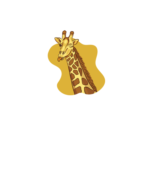 Girafă amuzantă model alb pe tricou