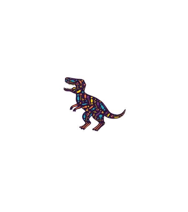 Dino bomboane model alb/roșu pe tricou