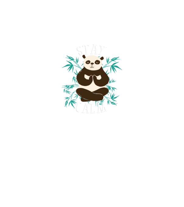 Stay Calm Panda meditație model negru pe tricou