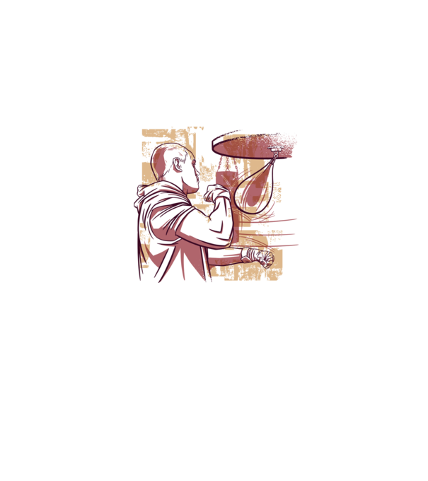 Pugilist model gri pe tricou