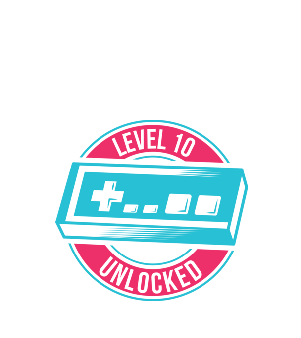 Level 10 Unlocked 10th Birthday model alb pe tricou