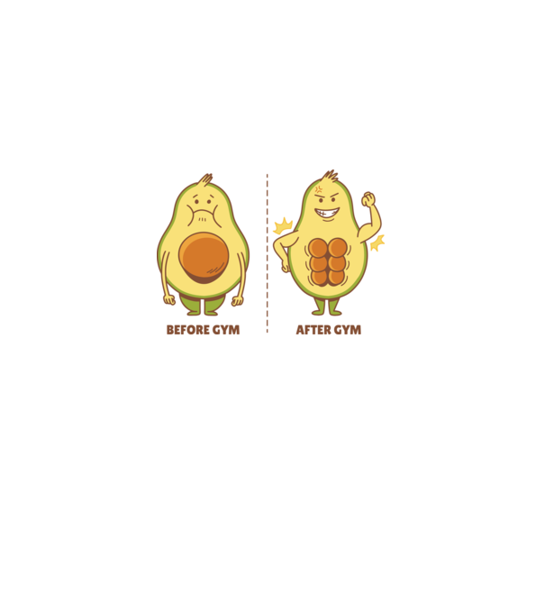 Antrenament Avocado model alb pe tricou