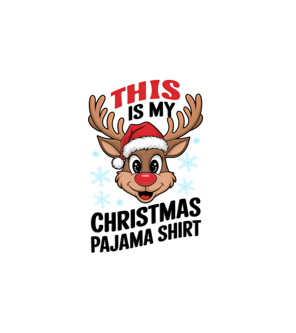 Christmas Pajama Reindeer Alb model alb pe tricou