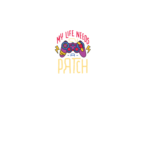 My life needs a patch Gamer model negru pe tricou