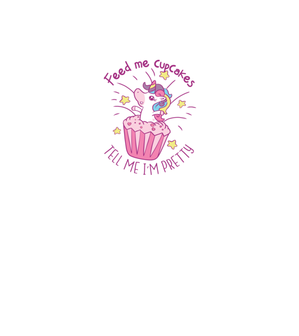Unicorn Muffin model alb pe tricou