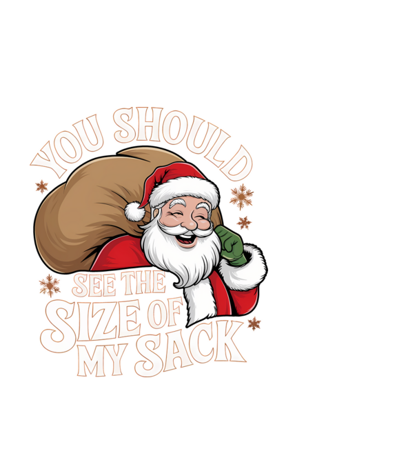 You Should See The Size Of My Sack Santa model negru pe tricou