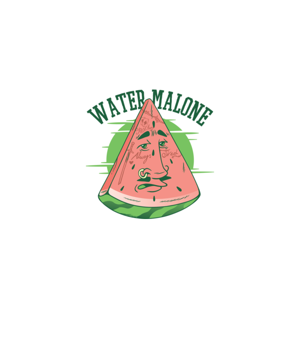 Water Malone model alb pe tricou