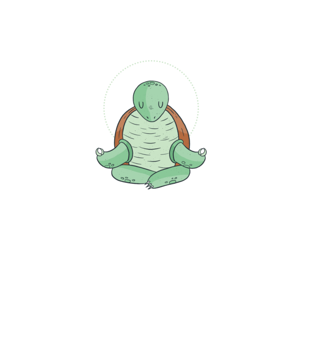Broască țestoasă Yoga model verde pe tricou