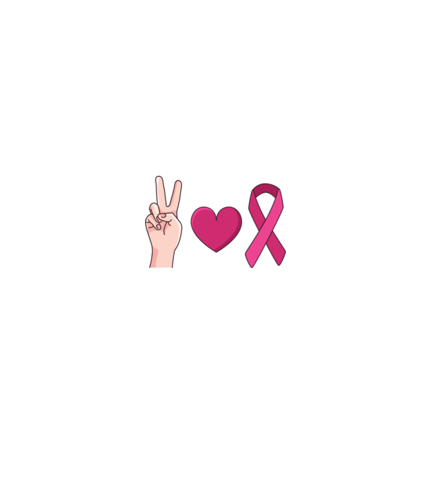 Peace Love lupta împotriva cancerului de sân model alb/roșu pe tricou