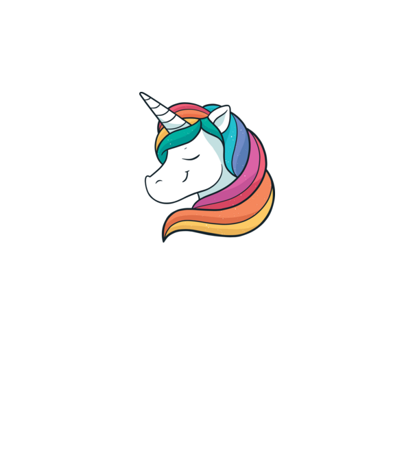 Cap de unicorn model alb pe tricou
