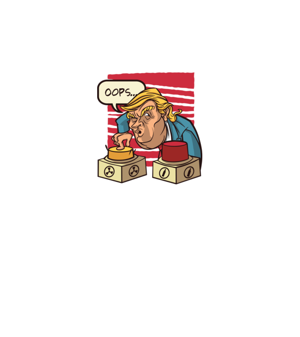Trump Bombă nucleară model alb pe tricou